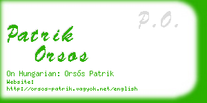 patrik orsos business card
