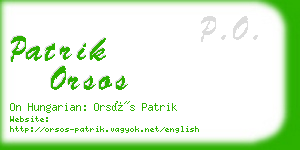 patrik orsos business card